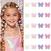 YISSION 20PCS Mini Butterfly Hair Clips for Women & Girls, Cute Pastel Color Butterfly Hair Pins, Small Hair Accessories for Braids, Daily Styling & Parties