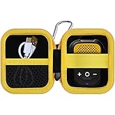 Lebakort Storage Case Compatible with DEWALT Wearable Speaker/TWS Earbuds (Black+ Yellow Case)