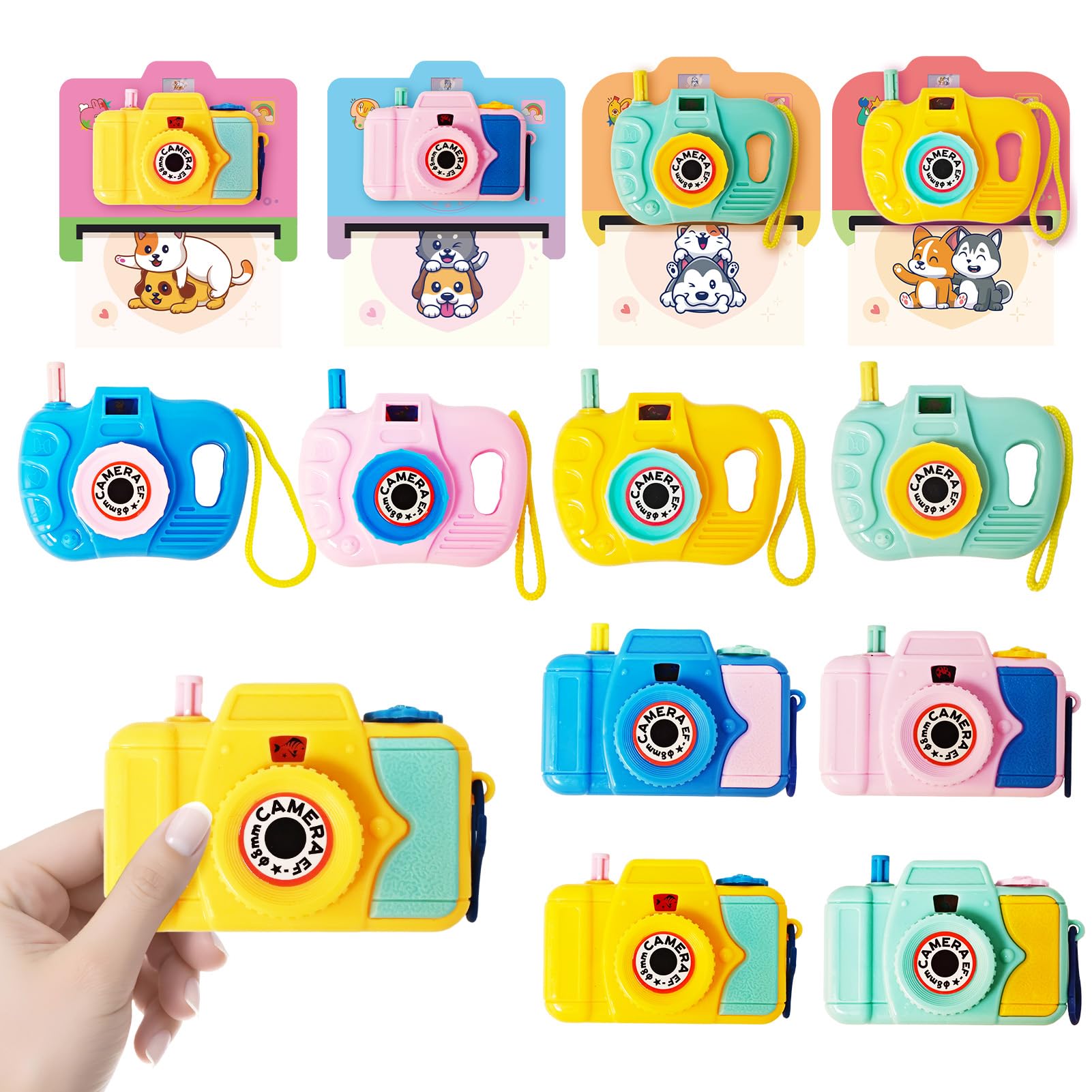 DG-Direct 24 Pack Valentine Mini Camera Toys for Kids, Cute Viewfinder Toys with Valentine Cards for Kids Classroom, Valentines Day Gifts for Kids School Party Favors