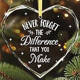 FaCraft Thank You Gifts for Women Men - Glass Ornament Teacher Appreciation Gifts Thank You Gift for Coworkers Friends Nurse Boss Employee Retirement Graduation Farewell Leaving Going Away Christmas