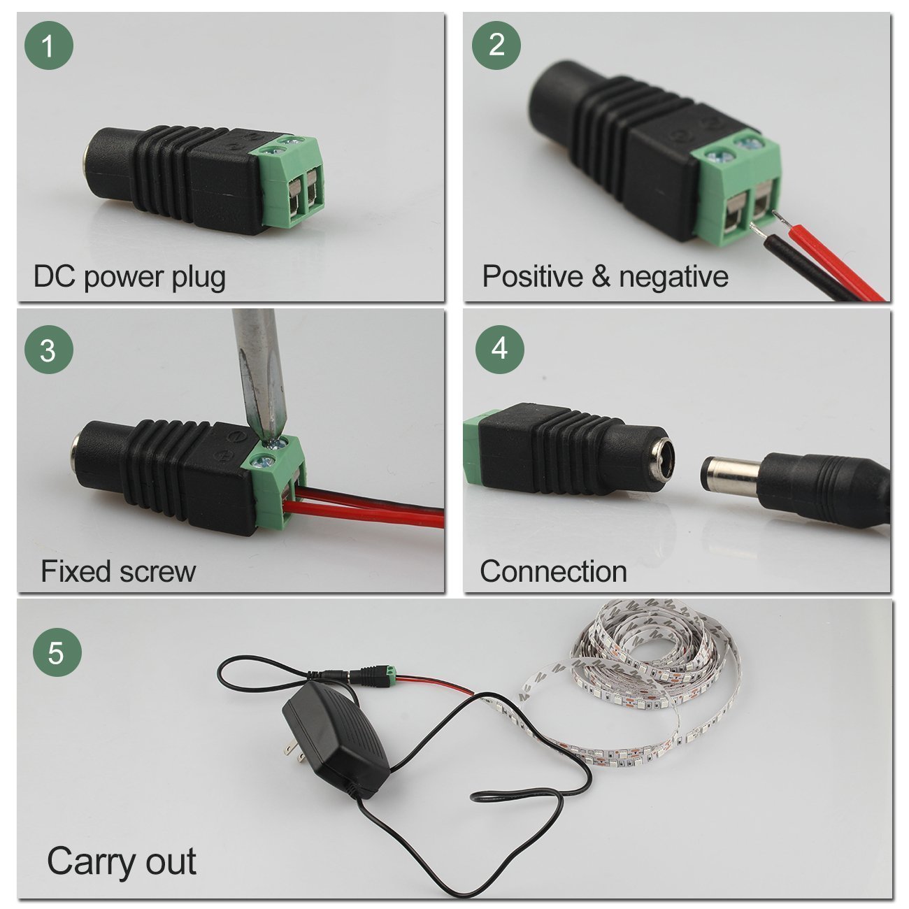 B2ocled 5m Waterproof LED Strip Decoration Kit Flexible 2835 SMD LED Ribbon Lights 12V Power Adaptor Daylight