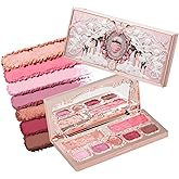 Flower Knows Strawberry Cupid Makeup Palette,Pink Face Makeup with 5 Matte + 2 Shimmer Shades,Blendable Smooth Cute All- In-One Make Up Palette,0.49 Oz(02 Cupid's Mischief)