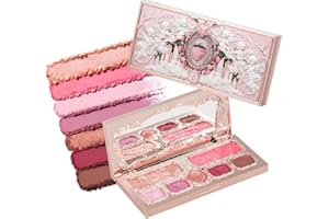 Flower Knows Strawberry Cupid Makeup Palette,Pink Eyeshadow with 5 Matte + 2 Shimmer Shades,Blendable Smooth Cute Eye Makeup,All- In-One Face Makeup,0.49 Oz(02 Cupid’s Mischief)