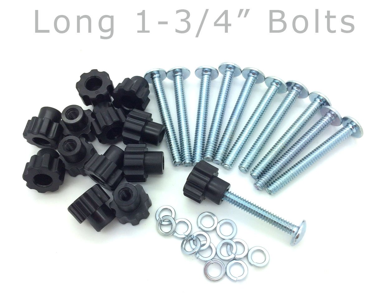 Pet Carrier Bolt Fasteners Black Nylon Nuts (16 pack, 1