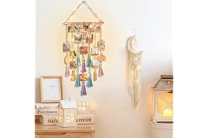 Homecor Gifts for Teenage Girls, Hanging Photo Display & Moon Dream Catchers, Christmas Teen Girls Gifts Ideas Ages 10 11 12 13 14 Years Old, Macrame Wall Decor Boho Bedroom Dorm Aesthetic Room Decor