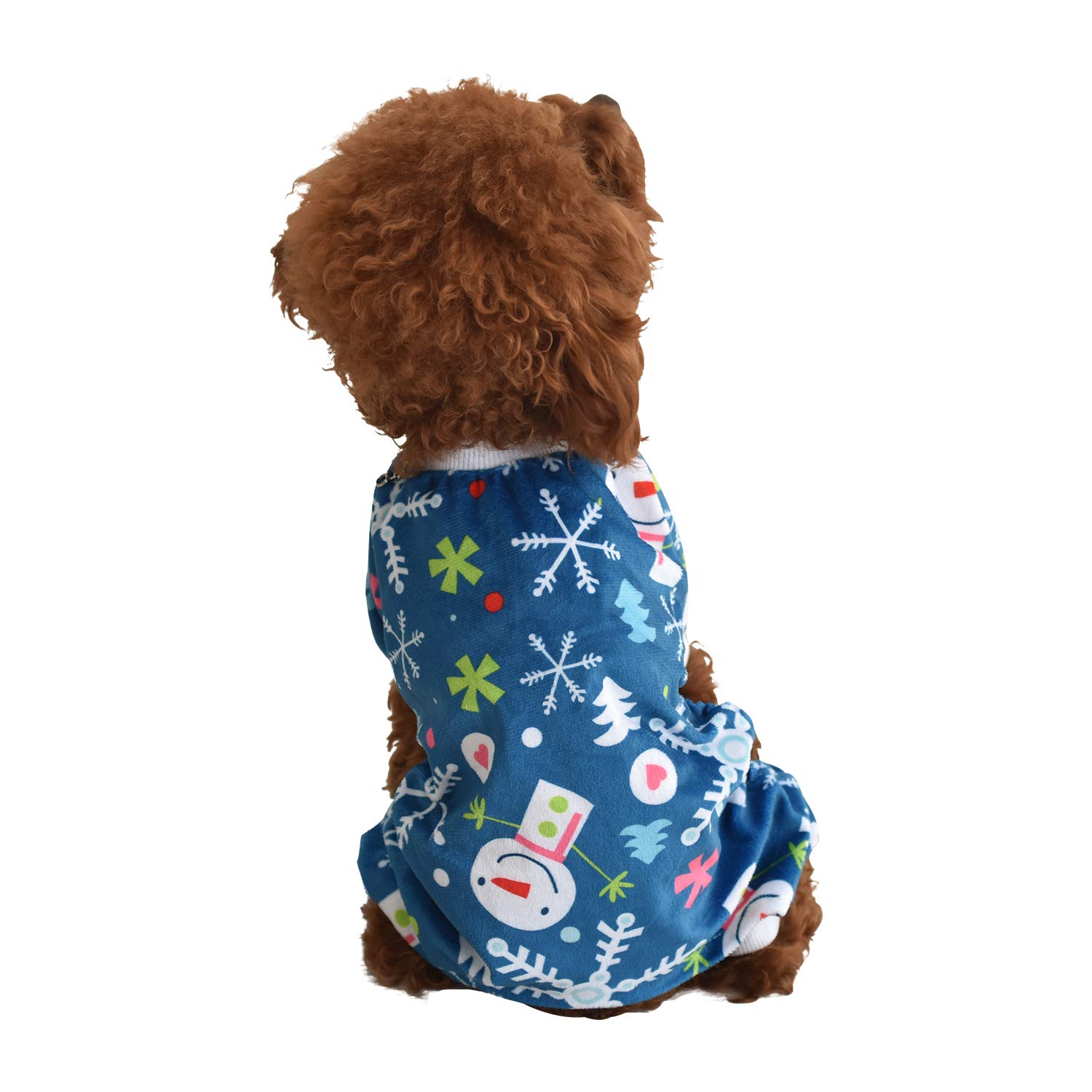 CuteBone Soft & Stretchy Dog Christmas Pajamas - Cozy Pet Jammies Breathable Jumpsuit for Small Dogs - All-Season Comfy Outfit Easy-On Pullover Design - Keeps Pets Warm & Comfortable P85S