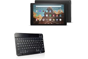 BoxWave Keyboard Compatible with Amazon Fire HD 10 (9th Gen 2019) - SlimKeys Bluetooth Keyboard, Portable Keyboard with Integrated Commands for Amazon Fire HD 10 (9th Gen 2019) - Jet Black