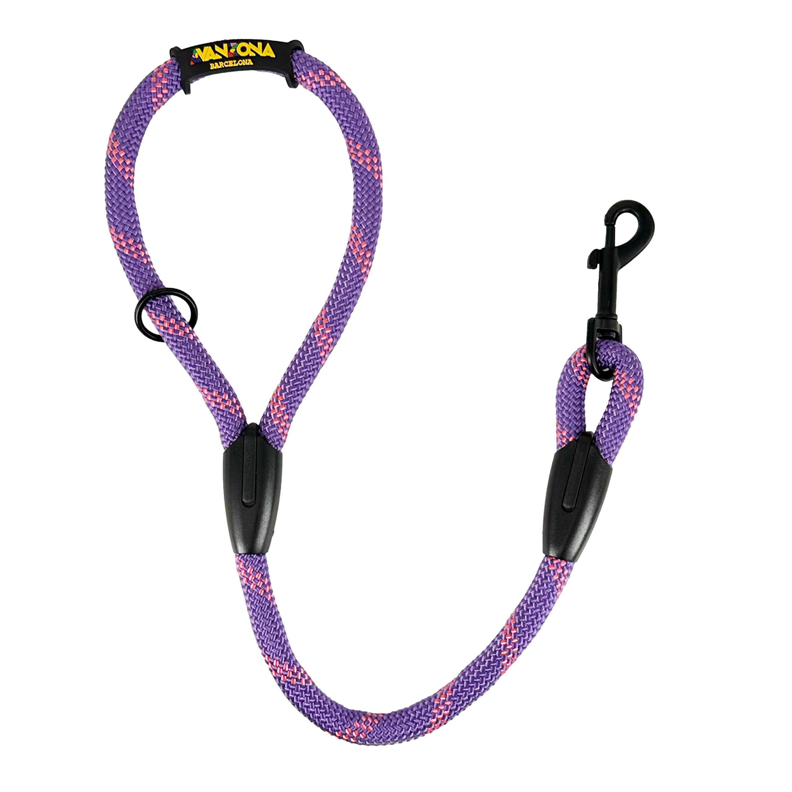 Anti Pull and Short Rope Lead for Small Medium and Large Dogs. Made in Spain. 60cm. Violet with Pink — image 1