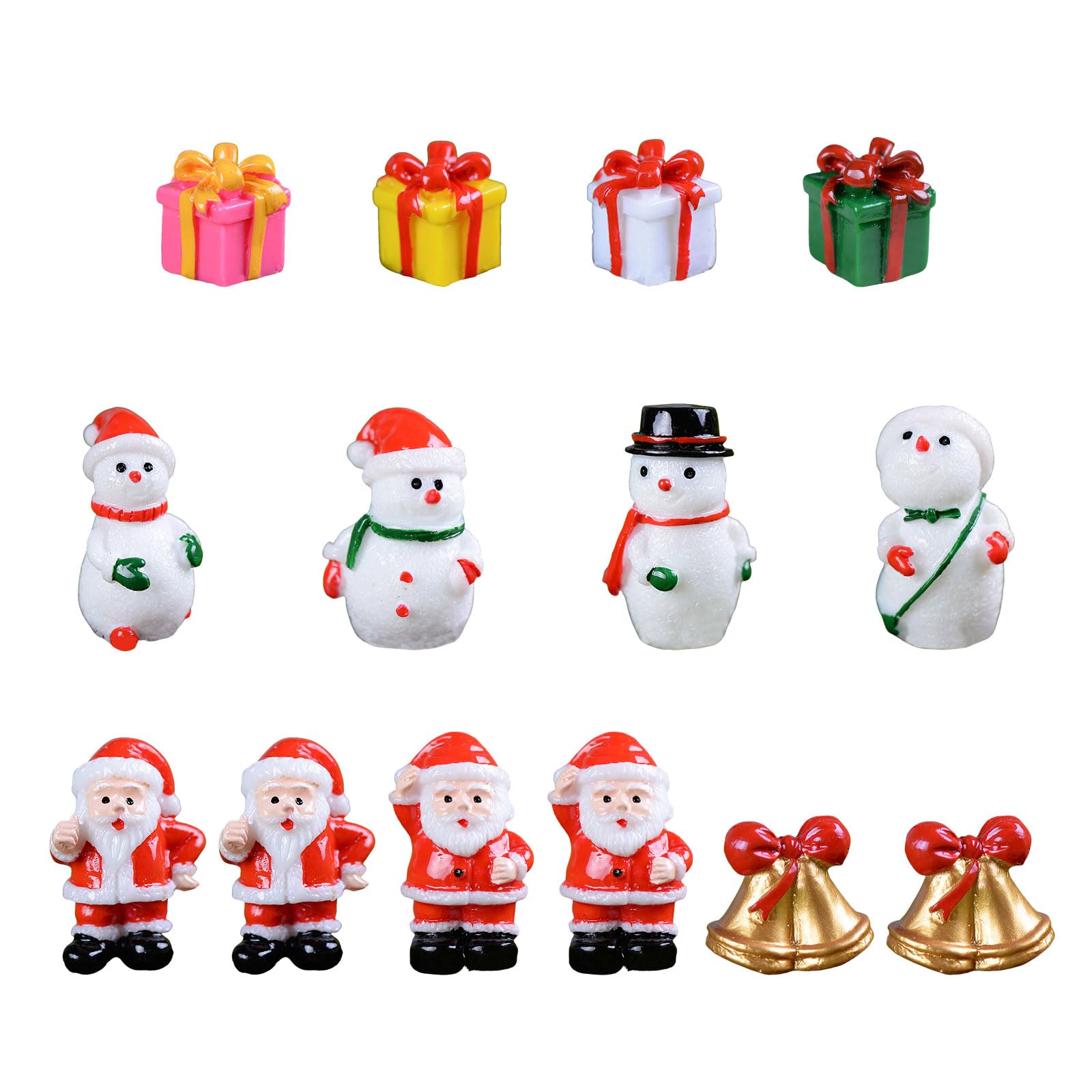 Christmas Figurine Mini Set of 14 Christmas Miniature Figurine Christmas Ornaments Ornaments Santa Claus Snowman Bell Gift Christmas Miscellaneous Tabletop Bonsai Potted Plants Gardening Props Present
