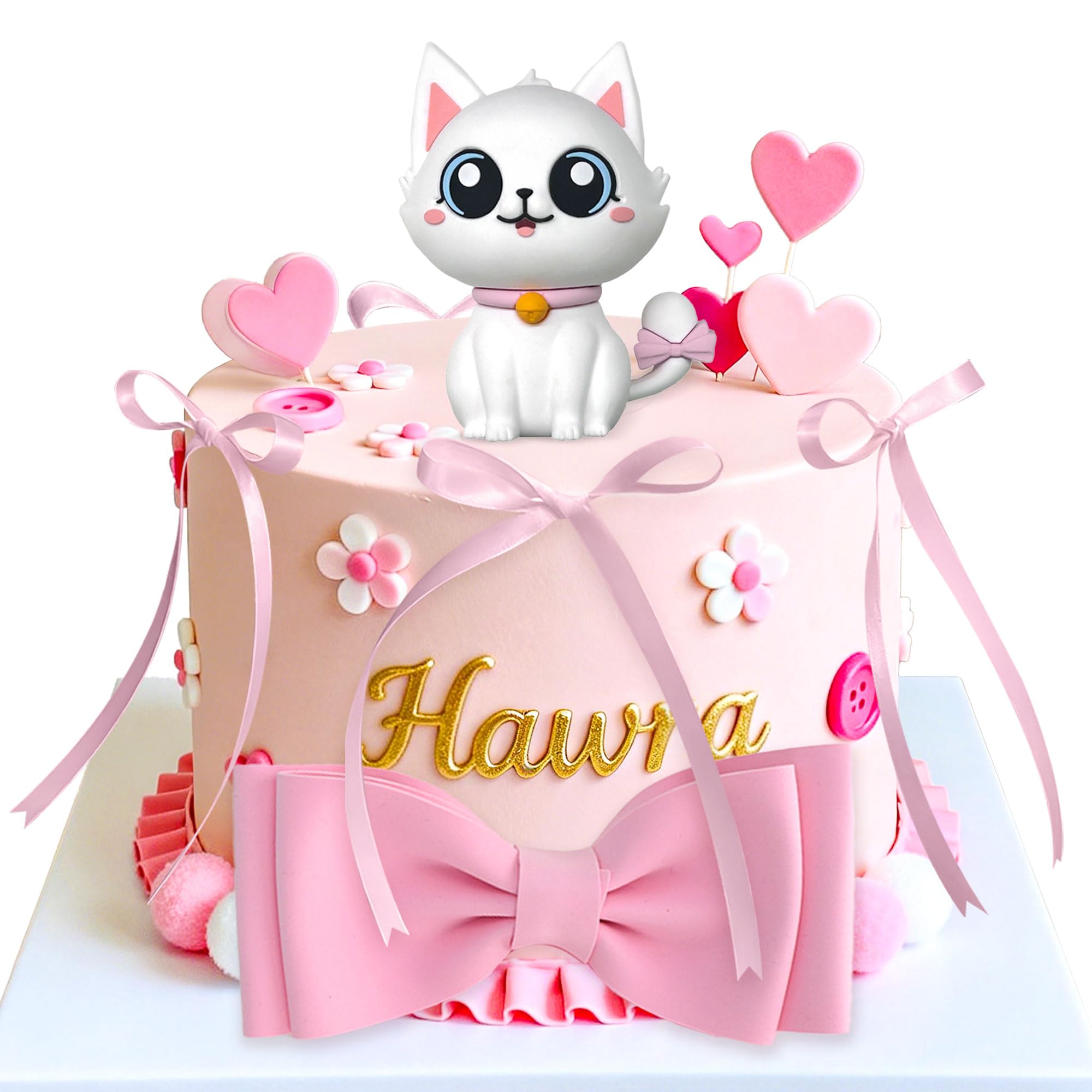 LaVenty Cat Cake Topper Decorations for Cat Themed Birthday Party Cute Meow Birthday Party lBaby Shower Party Decoration