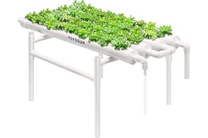 VIVOSUN Hydroponic Grow Kit, 1 Layer 36 Plant Sites 4 Food-Grade PVC-U Pipes Hydroponics Planting System with Water Pump, Pump Timer, Nest Basket and Sponge for Leafy Vegetables