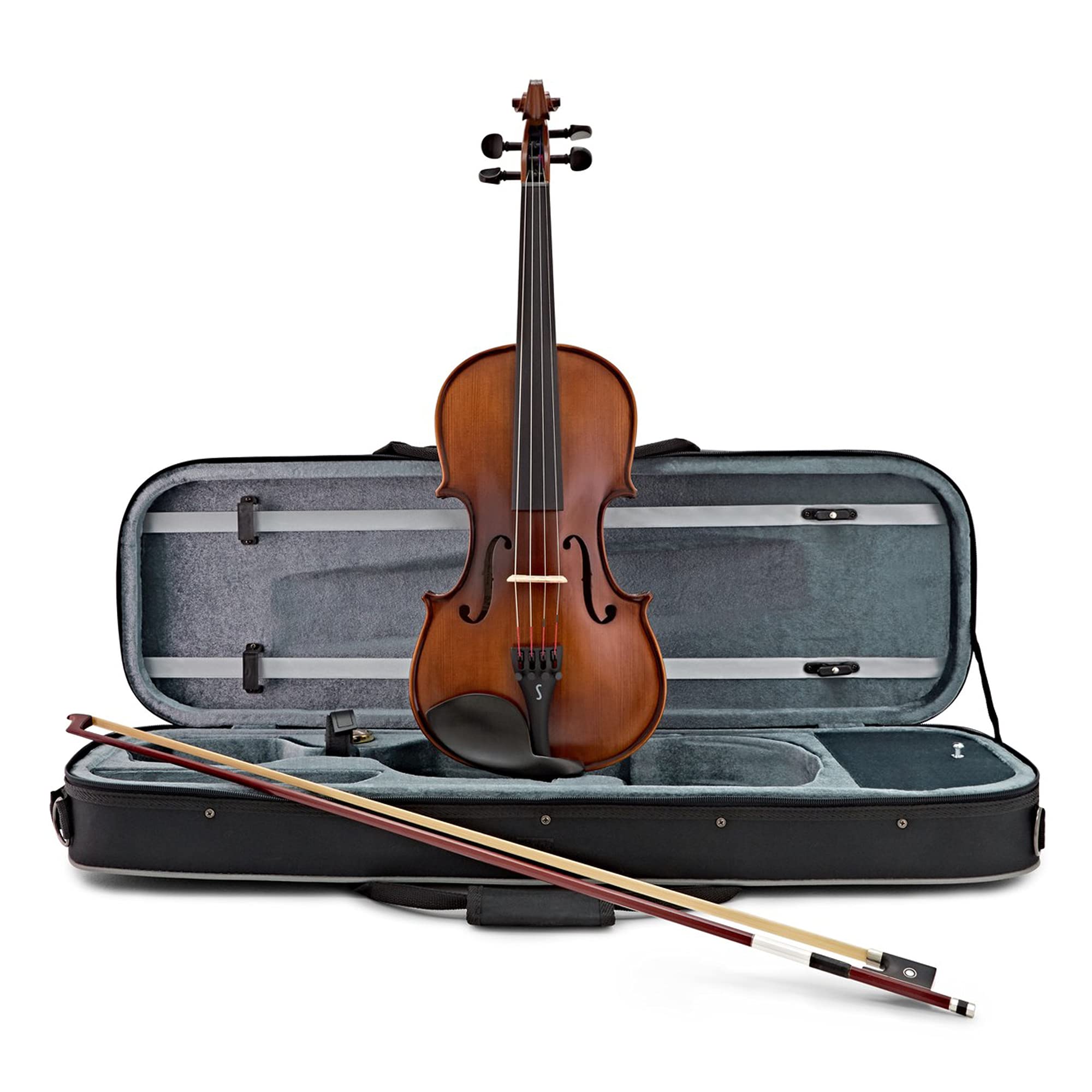 Stentor Graduate Violin Outfit 3/4 Full Size, Violin for Intermediates, Adults & Kids 9+ with Wood Bow, Oblong Carry Case & Accessories, Steel Core String Instrument, 1542C