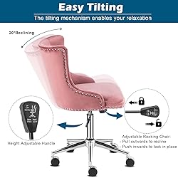 VINGLI Velvet Office Chair - Modern Upholstered