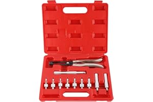 KUNTEC 11 Piece Valve Stem Seal Remover and Installer Tool Kit – Pliers, Drive Handle, Sockets, Adapters