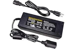 GEWEECO AC to DC Converter, 100V ~ 240V to 12V 10A 120W, Car Cigarette Lighter Socket AC/DC Power Supply Adapter Transformer for Tire Inflator, Car Refrigerator, Car Vacuum Cleaner, and Other Car Devices