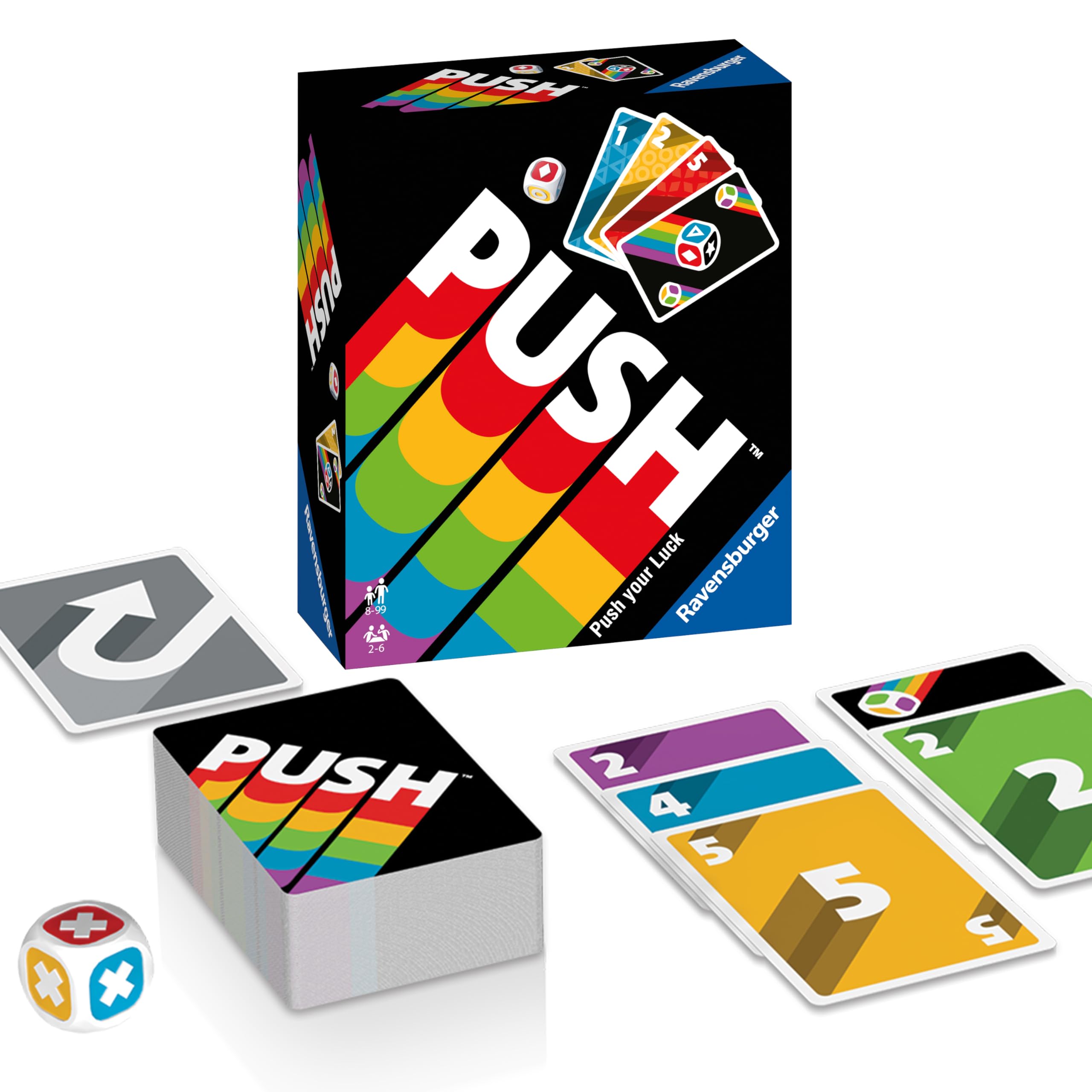 Ravensburger Push 2024 - Exhilarating Card Game for Family Fun - Suitable for 2-6 Players, Aged 8 and Up | Fast Paced | Easy to Learn | Perfect for Parties