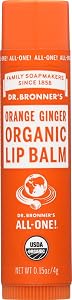 Dr Bronner's, Lip Balm Orange Ginger Organic, 0.15 Ounce