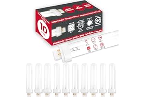 GoodBulb 26 Watt CFL Light Bulbs 4 Pin G24Q-3 Base 3500K Neutral White 26W High Output 1800 Lumens Double Tube Compact Fluorescent Light Bulbs Plug-in 10 Pack