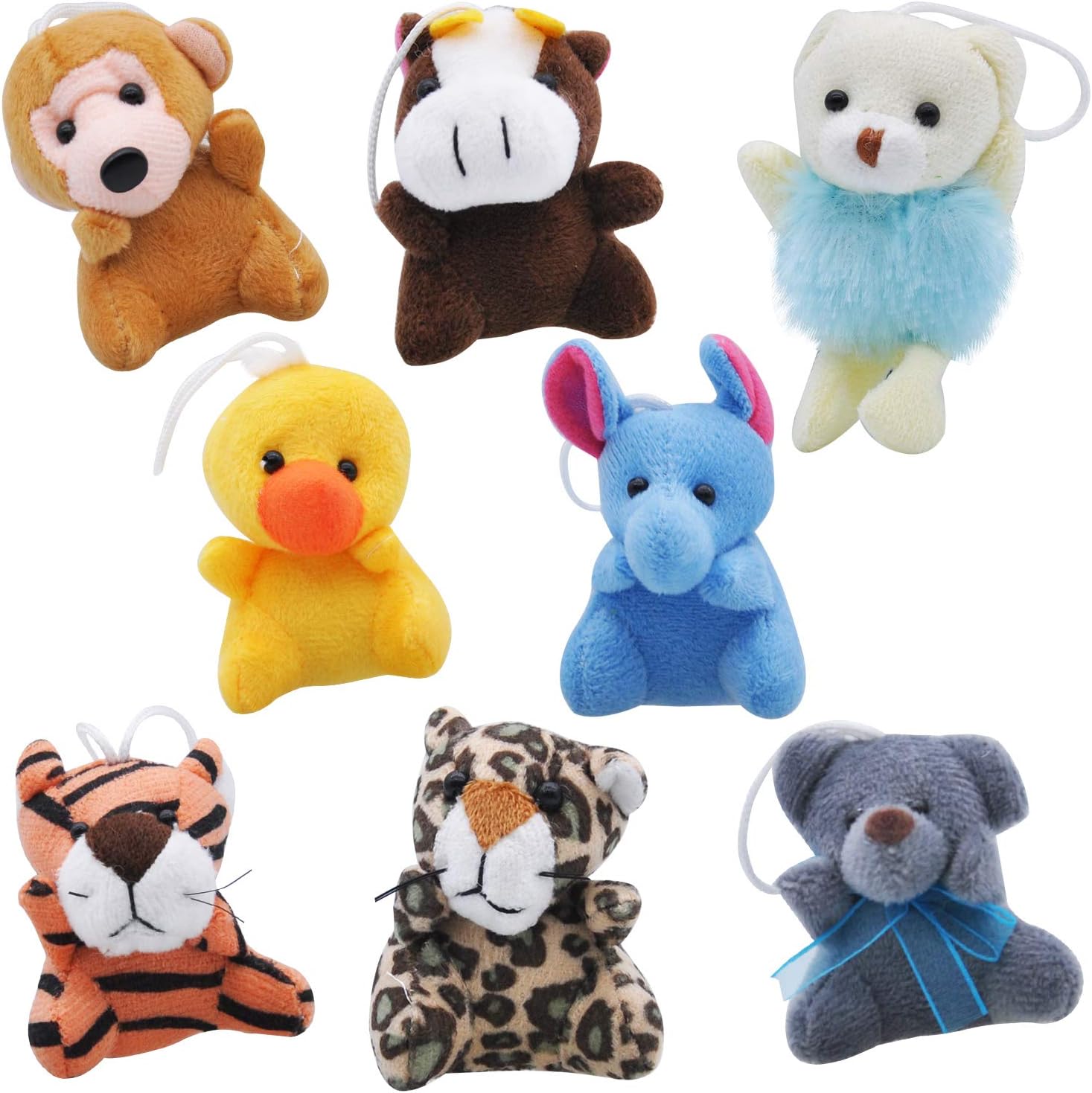 Joyin Toy 24 Pack Mini Animal Plush Toy Assortment (24 units 3" each) Kids Valentine Gift Easter Egg Filter Party Favors: Toys & Games