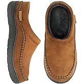Zigzagger Men's Slip On Moccasin Slippers, Indoor/Outdoor Warm Fuzzy Comfy House Shoes, Fluffy Wide Loafer Slippers