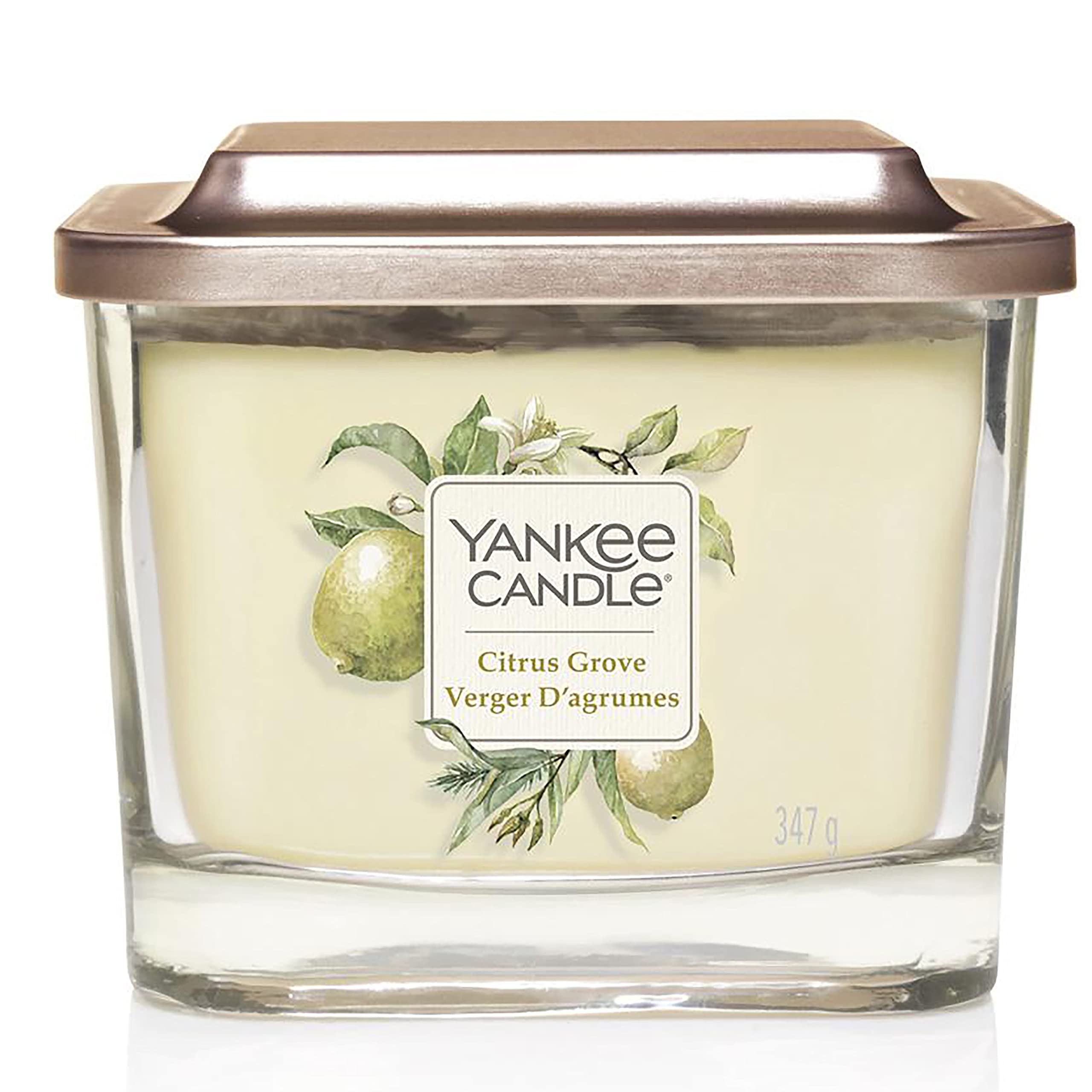 Yankee Candle Wick Square Scented Candle, Wax and Glass, Citrus Grove, Medium — image 1