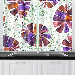 QIAOLII Hoja de plátano retroiluminada con luz Solar Cortinas de Cocina