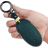 Tukellen Leather Key Fob Cover Compatible with Hyundai 2023 2024 2025 Ioniq 6 Grandeur GN7 KONA Sonata Elantra Key Fob (5 Buttons, Green)