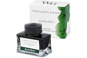 WORDSWORTH & BLACK Wordsworth and Black Fountain Pen Ink Bottle (50 ml) Premium Luxury Edition, [Racing Green] Fountain Pens Bottled Ink; Classic Designed Bottle Smooth Flow 50 ml