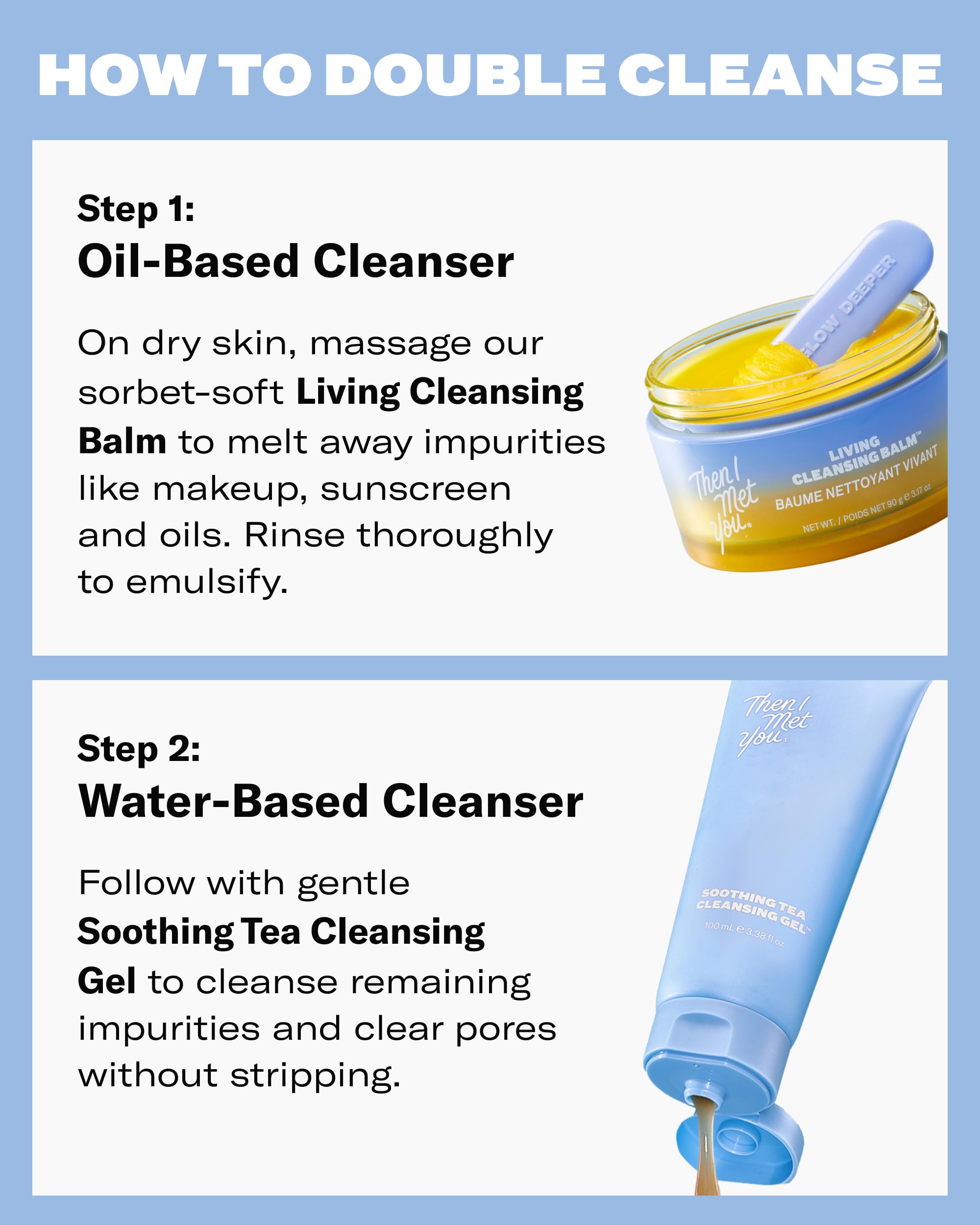 Then I Met You Living Cleansing Balm, Melts Makeup & Sunscreen, Non-Stripping Zero Residue Oil Cleanser with Seaberry, Olive, Grape Seed Oils, Vit E & Persimmon, First-Step Clean Vegan Korean Skincare
