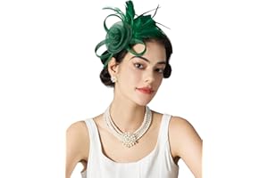 SWEETV Tulle Fascinators for Women, Tea Party Hats for Kentucky Fascinators Derby, Cocktail, Wedding, Fancy Dress Party