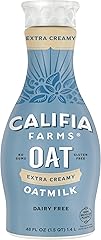 Califia Farms - Extra Creamy Oat Milk, 48 Oz, Dairy Free, Plant Based, Vegan, Gluten Free, Non GMO, High Calcium, Smoothie, O