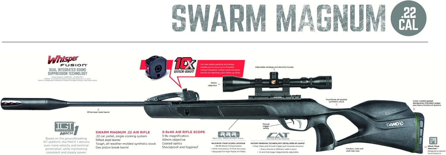 Gamo Swarm Magnum Swarm Magnum Air Rifle : Sports & Outdoors