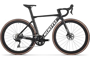 KOOTU Carbon Road Bike, Lightweight Full Carbon Fiber Disc Brake Racing Bicycle with Shimano R7120 24 Speed Groupset and Hydraulic Disc Brake for Adult.