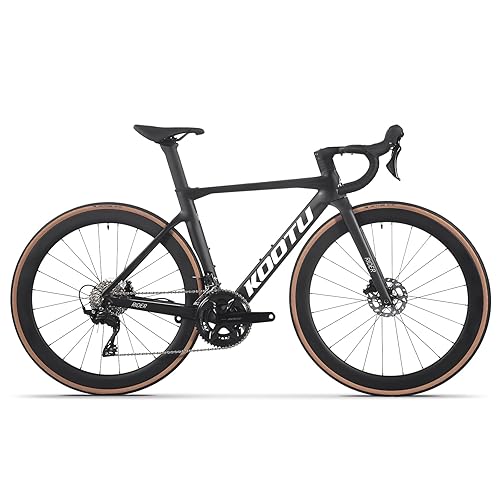 KOOTU Carbon Road Bike, Lightweight Full Carbon Fiber Disc Brake Racing  Bicycle with Shimano R7120 24 Speed Groupset and Hydraulic Disc Brake for 