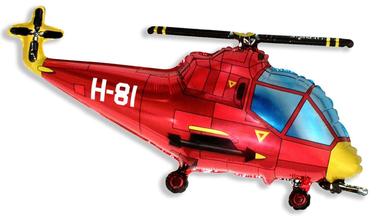37 Inch Red Helicopter Shaped Foil Balloon