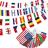 pretty_jessie International Country Flags of the World, 200 Countries 190 ft Bunting Banner, World Flags for Classroom, Cultural Festivals, Grand Opening & Events