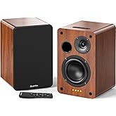 Saiyin Bluetooth Bookshelf Speakers, 40W X 2 Powered TV Speakers with 4 Inch Woofer, Turntable Speakers with Optical/AUX Input/Subwoofer Line Out for PC and TVs