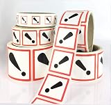 GHS 07 Exclamation Mark CLP Pictogram Labels 20x20mm Heavy Duty Plastic Adhesive view 4