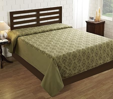 House This 100% Cotton 1 Double Bedcover Tradition Green