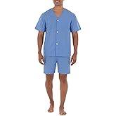 Fruit of the Loom mens Broadcloth Short Sleeve Pajama Set
