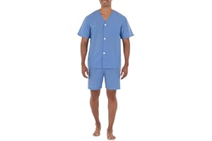Fruit of the Loom mens Broadcloth Short Sleeve Pajama Set
