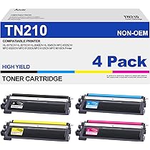 V4INK 4-Pack TN210 Compatible Toner Cartridges - Full Color Set For Brother HL/MFC Series Printers