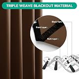 Deconovo Thermal Insulated Blackout Curtains Brown 2 Panels 107x160 cm Eyelets view 6