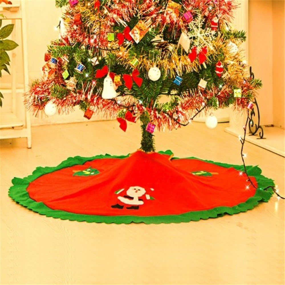 MFCreative 90cm Red Christmas Tree Skirt Xmas Santa Claus Tree Skirt Christmas Decoration Supplies Ornament