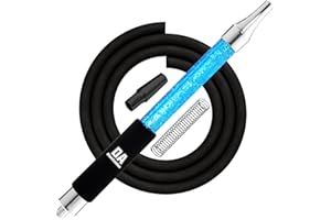 IMPACHETA Premium Rainbow Silicone Hookah Hose - 62" Long Hose with Cooling Aluminum Handle & Spring Flex Prevention (Blue)