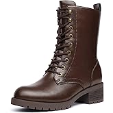 DREAM PAIRS Lace-up Combat Boots Mid-calf Military Winter Boot for Women