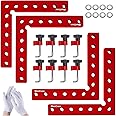 Corner Clamps for Woodworking, WenCrew 4 Pack 5.5" Aluminum Right Angle Positioning Clamp，Precision Woodworking Tools for Cabinets, Drawers, Frames, and DIY Projects, Durable Corner Clamps