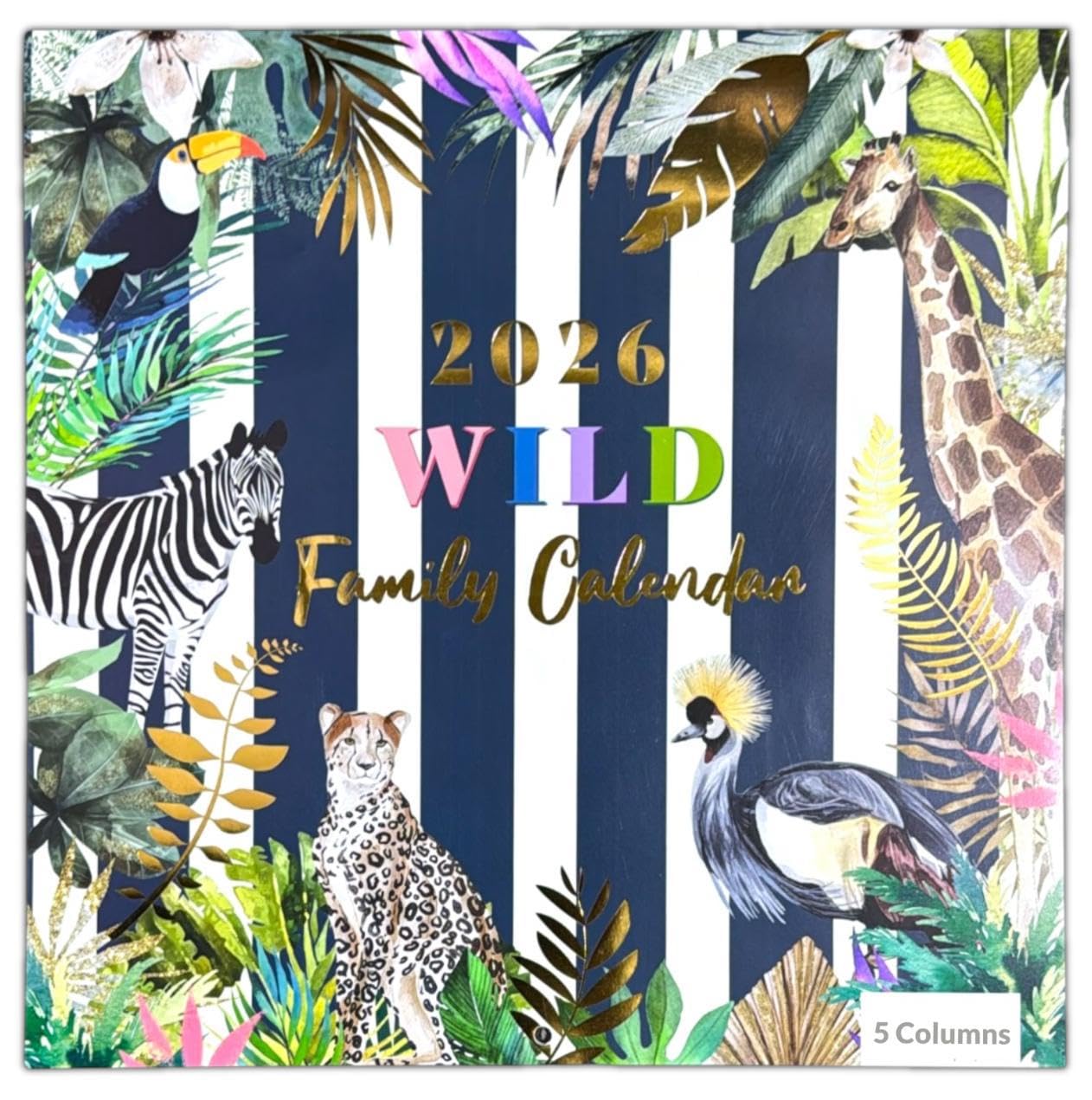 PaulStore 2026 Monthly Memo Board Square Calendar Wild/Quotes Family Organiser Shopping List Pad 29cm x 29cm (Wild)