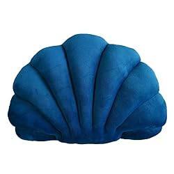YRXRUS Seashell Pillow, Royal Blue Shell Shaped