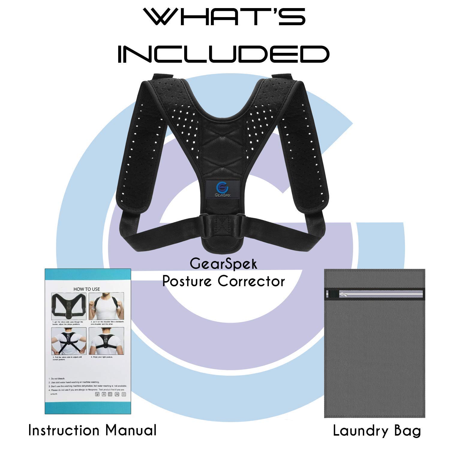 Posture Corrector Back Brace Support for Women and Men,Relieves Back & Shoulders Pain,Corrects Slouching,Hunching Adjustable Posture Corrector Back Shoulders Clavicle Support with Laundry Bag